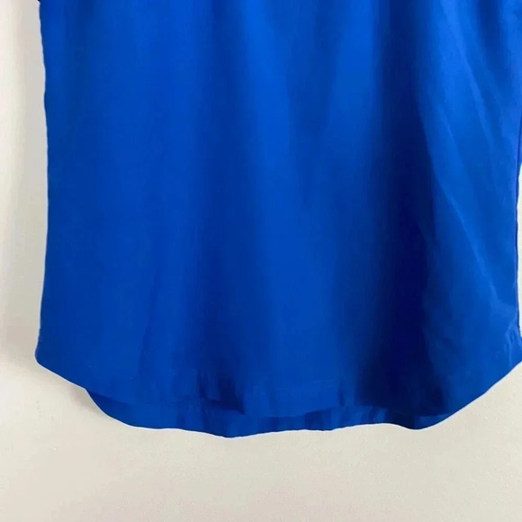 J. Crew Blue Scoop Neck Cuffed Sleeve Top - Picture 5 of 8